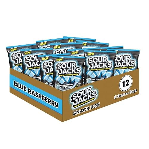 SOUR JACKS, Sour Gummy Wedges, Blue Raspberry Flavored Candy, 5oz Bag (12 Pack) - Image 1