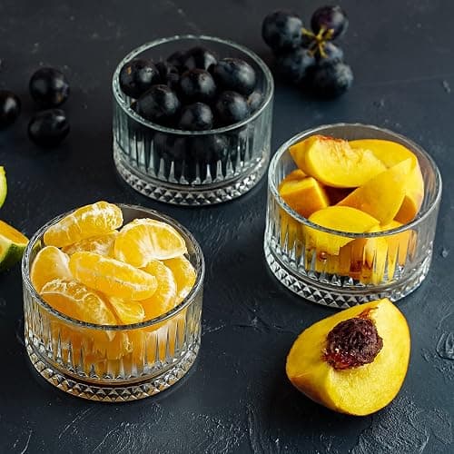 Crystalia Premium Bols à Dessert en Verre, Lot de 4 Bols en Verre, 235ml, 100% SANS PLOMB Bol à Crème Glacée, Verres à Dessert Bol de Service pour Sundae, Empilables Bols de Service à Fruits thumbnail 2