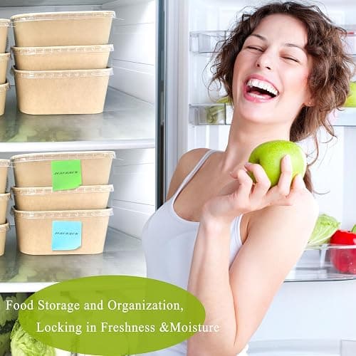 50-Pack 22oz Kraft Paper Bowls Disposable with Lids and Wooden Forks, Disposable Meal Prep Containers Paper Food Prep Containers with Lids, To Go Container for Hot Soup/Salad, Freezer & Microwave Safe thumbnail 6