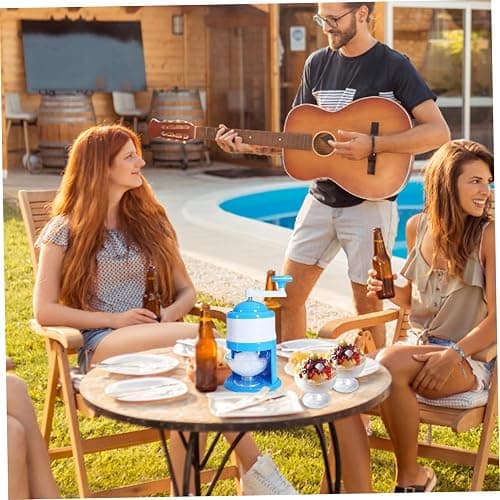 Ice Crushers, Shaved Ice Machine Manual Ice Shaver DIY Crushed Ice Maker Portable Snow Cone Machine with Hand Crank for Party Making Snowcones Ice Cream and Slushy thumbnail 2