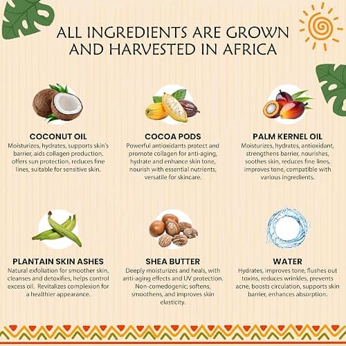 Raw African Black Soap Bar 8 oz. - 100% Pure Natural From Ghana. Acne Treatment, Aids Against Eczema & Psoriasis, Dry Skin, Scars and Dark Spots. Great For Pimples, Blackhead, Face & Body Wash. thumbnail 5