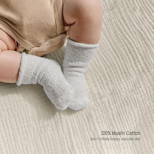 lulumoon Baby Changing Pad Cover: Muslin Diaper Changing Table Pad Cover - Changing Pad Sheets for Girls Boys (Olive+Cream) - Olive&cream thumbnail 7