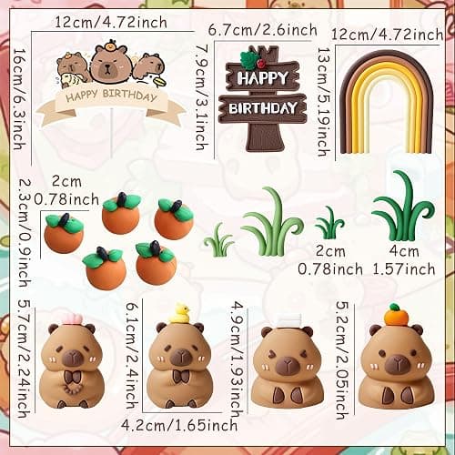 Capybara Cake Toppers Mini Blowfish Party Supplies for Capybara Birthday Party Supplies Shower Favors thumbnail 3
