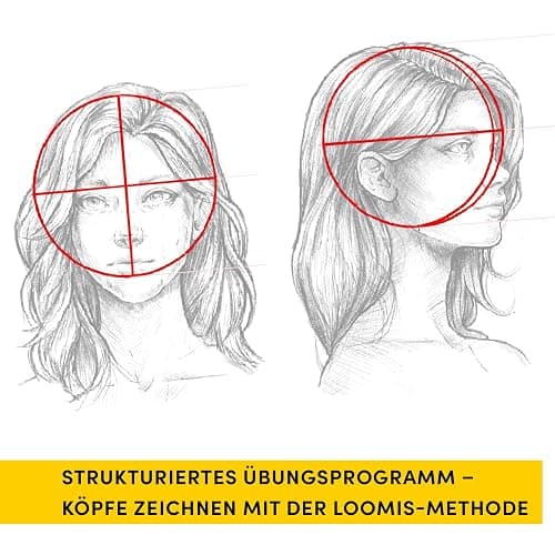 Die Kunst des Zeichnens. Die Loomis-Methode Übungsbuch: Gesichter und Köpfe zeichnen thumbnail 3