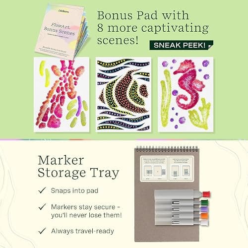 Lifelines FlowArt Activity Pad, 2-Pack & Bonus Pad - Guided Dot Art Meditations with Markers – Dot-Pop and Pogo-Dot Coloring Books for Tweens, Adults & Seniors thumbnail 5