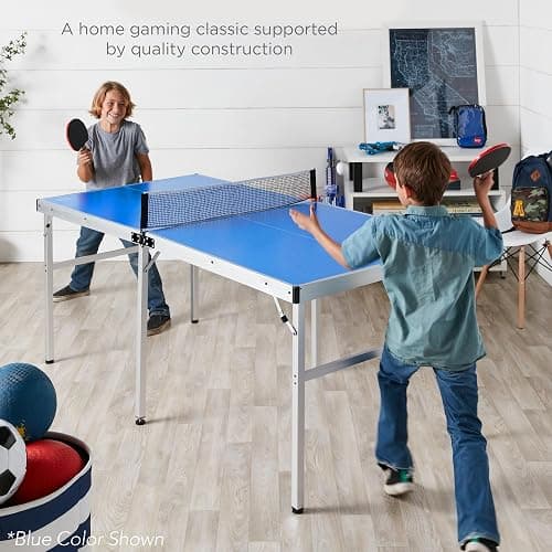 Best Choice Products 6x3ft Portable Ping Pong Table, Mid-Size Folding Indoor Outdoor Table Tennis w/ 2 Paddles, 4 Balls Included, Carrying Bag thumbnail 3