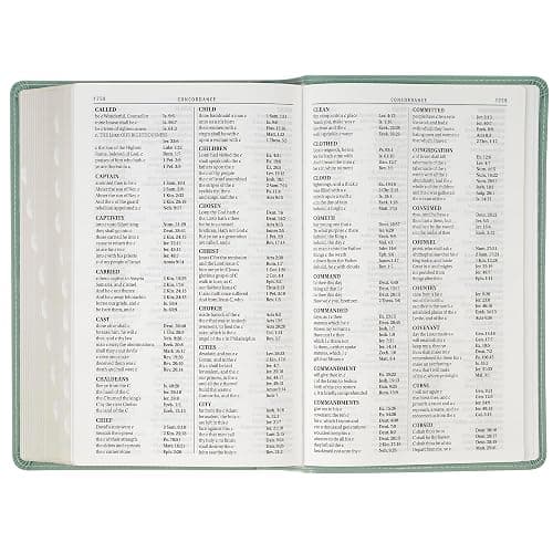 KJV Holy Bible, Giant Print Standard Size Red Letter Edition, Thumb Index Tabs & Ribbon Marker, King James Version, Vegan Leather, Teal, 14 pt. Type thumbnail 7