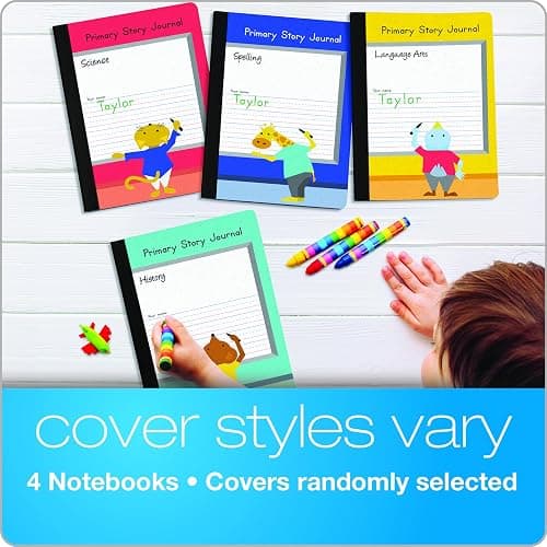 Oxford Primary Composition Notebooks, Kids Handwriting & Drawing Story Journal, Pre-K, Grades K-2, 100 Sheets/200 Pages, 9 3/4 x 7 1/2, (63784) (Pack of 4) thumbnail 6