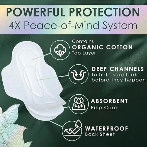 L. Ultra Thin Pads for Women, Regular Absorbency, Organic Cotton Top Layer, Unscented Pads with Wings, 56 Count thumbnail 2