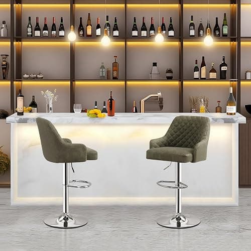 VECELO Bar Stools Set of 4, Adjustable Bar Stools with Back, Bar Height Stools for Kitchen Counter thumbnail 6