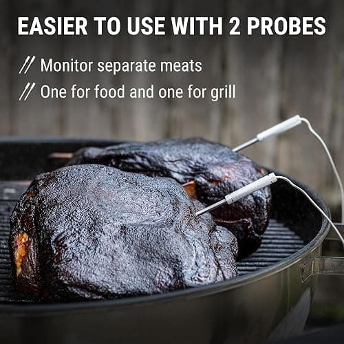 ThermoPro 650 ft Wireless Meat Thermometer Digital for Grilling and Smoking, 2 Probes Bluetooth Meat Thermometer for Cooking Turkey Fish Beef, Rechargeable Smoker Accessories for BBQ Oven thumbnail 4