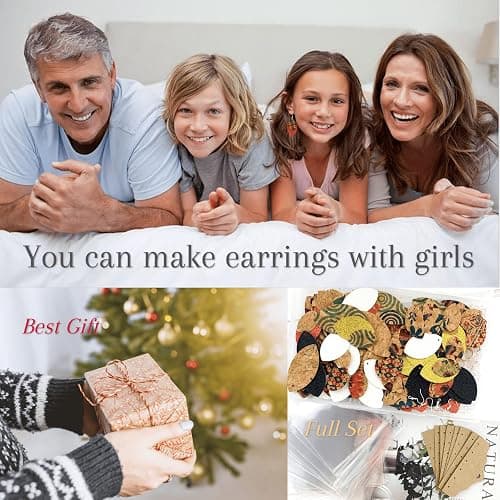 AOUXSEEM 321 Pcs Faux Leather Earrings DIY Making Kit for Beginners, Contains 96 Pre Cut Evil Eye Earring Pieces with Hooks Jump Rings Opener Earring Display Cards and Self-Adhesive Bags (Real Cork) thumbnail 7