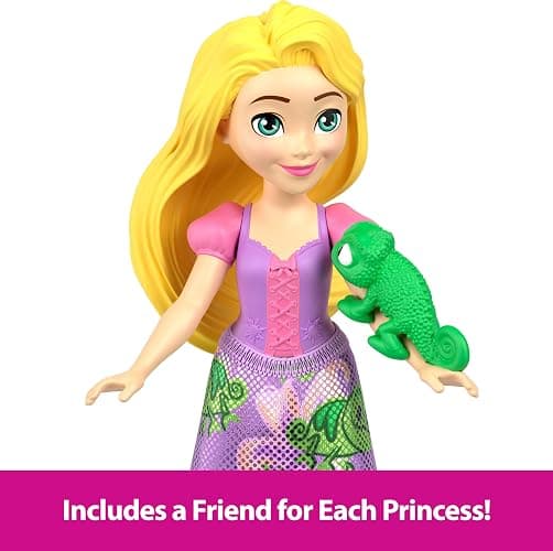 Mattel Disney Princess & Friends Set with 5 Posable Small Dolls in Removable Skirts or Pants & 5 Friend Figures, Inspired by The Disney Movies thumbnail 4