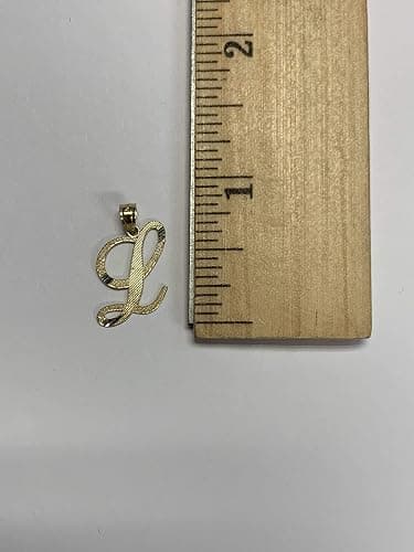 Ice on Fire Jewelry 10k Gold Initial Pendant thumbnail 6