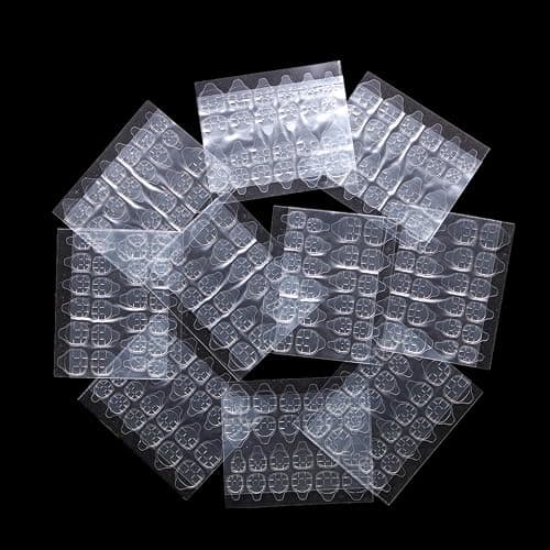 Ivtor 10 Sheets Waterproof Breathable Jelly Double Sided Nail Adhesives,Press on Nails Sticky Tabs Nail Glue Sticker - Image 1