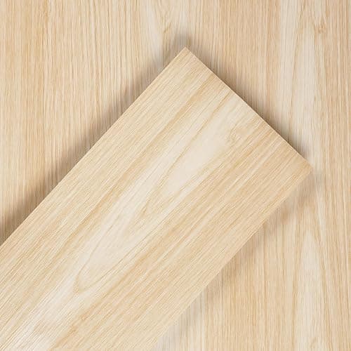 FunStick 6"x36" 30 Pcs Peel and Stick Floor Tile Light Wood Look Vinyl Flooring Tiles Peel and Stick Wood Planks for Walls Waterproof Removable Peel & Stick Flooring Tiles for Bathroom Kitchen Bedroom - Box of 30 Tiles - Natural Light Wood Grain - Image 1