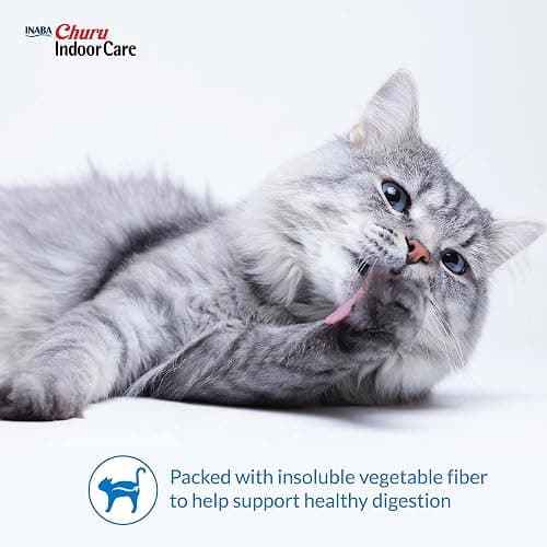 INABA Churu Indoor Care for Hairball Control, Functional Lickable Cat Treat with Taurine & Green Tea Extract, 0.5oz Each, 20 Tubes Total, Tuna & Chicken Variety thumbnail 2