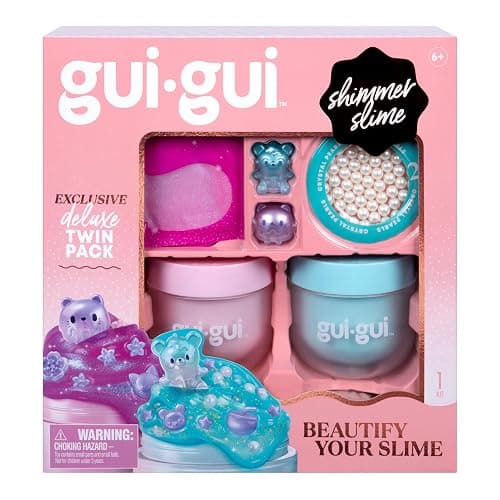 Gui Gui Scented Shimmer Deluxe Duo Pack with 2 Iridescent Slimes, 5 Step DIY Process to Customize Your Ultimate Slime Glow-Up, Resealable and Reusable Container, ASMR Experience thumbnail 3