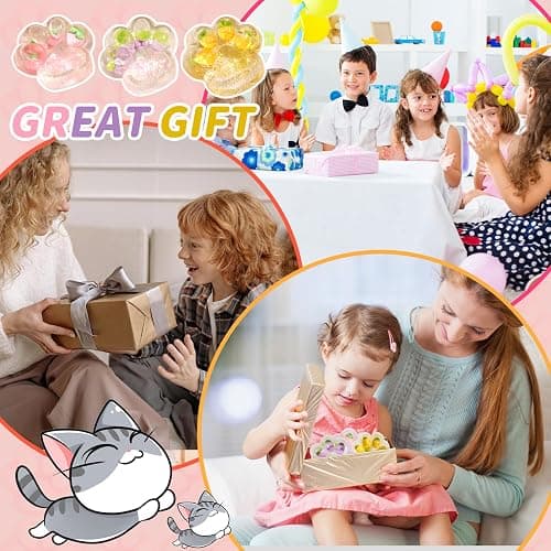 3 Pcs Cat Paw Squishy, Taba Squishy Paw kit for Stress Relief, Fruits Taba Cat Paw Squishys, Fufu Squishys, Squeeze Toys, Soft Fidget Toys Adorable for Kids & Adults Party Gifts thumbnail 6