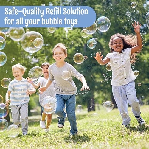 64 oz Iridescent Bubble Solution Refill | Non-Toxic Pre-Mix Bubble Refill Solution No Mixing or Measuring Required | Bubbles for Kids | Bubbles Bulk | Bubble Machine Solution | Giant Bubble Solution thumbnail 5