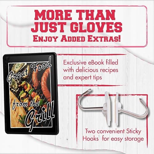 KITCHEN PERFECTION Silicone Smoker Oven Gloves For Women -Extreme Heat Resistant BBQ Gloves -Handle Hot Food Right on Your Smoker Grill Fryer|Waterproof Oven Mitts Grill Gloves |Superior Set+3 Bonuses thumbnail 3