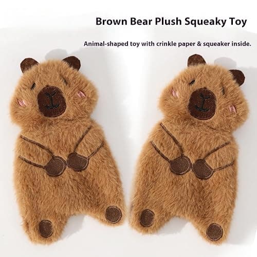 Crinkle bear dog toy w squeaker thumbnail 2