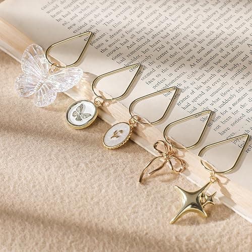 Berirexrion Cute Butterfly Bookmark Gifts - 8 PCs Beautiful Flower Bow Aesthetic Metal Paper Clips Charm Book Marks for Reading Lovers Women Unique Page Marker for Girl Kids Students Teachers School thumbnail 2
