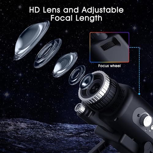AIRIVO Visual Star Projector, 3D Dynamic Projector with 60 3D Scenes, Galaxy Projector with Bluetooth Speaker, Night Light Projector for Room Decor, Ideal Gift for Kids, Adults, Valentine's Day thumbnail 8