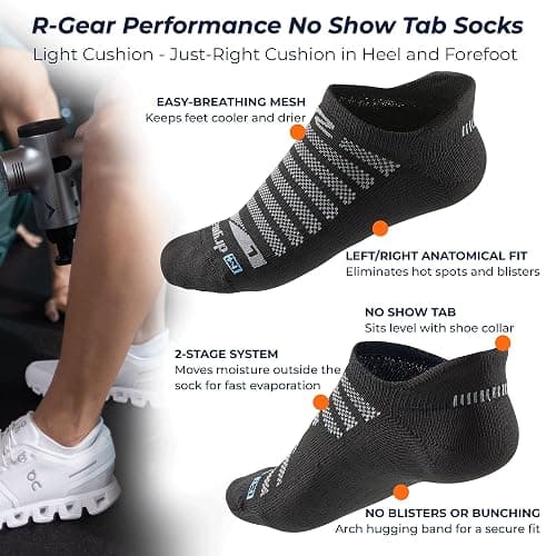 R-Gear Drymax No Show Running Socks For Men and Women, Light Cushion | Breathable, Moisture Control & Anti Blister |3 Pack thumbnail 2