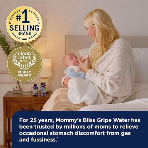 Mommy's Bliss, Bottle, Mommy's Bliss Night Time Gripe Water for Baby's Tummy Trouble - Relieves Occasional Infant Stomach Discomfort from Gas, Colic, Fussiness, Hiccups , 4 Fl Oz thumbnail 4