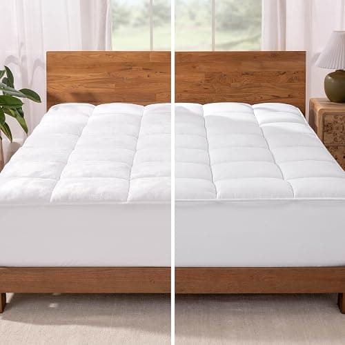 Bare Home Queen Microplush Mattress Topper - Pillow Top Reversible - Soft Mattress Cover - Dual Sided All-Season - 8" to 24" Deep Pocket - Fitted Cover - Plush Mattress Pad (Queen) - Image 1