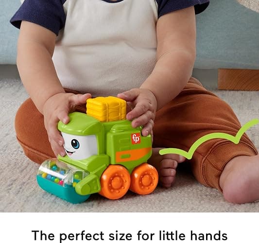 Fisher-Price Baby Toy Rollin’ Tractor Push-Along Vehicle with Fine Motor Activities for Infants Ages 6+ Months thumbnail 2