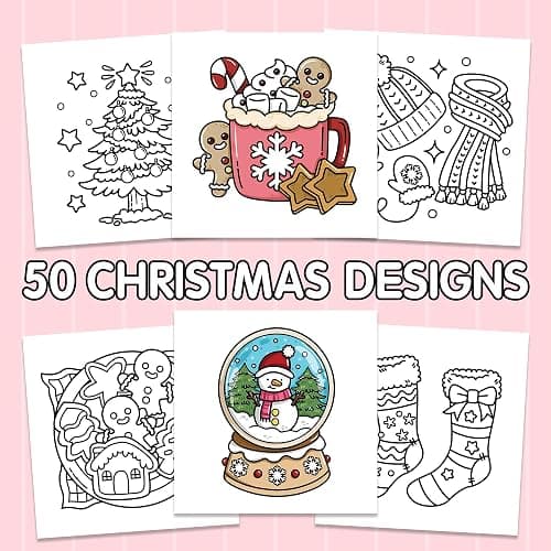 Brightenkidz Cozy Girl Christmas Coloring Book - Cute & Simple Adult Coloring Book with Bold and Easy Designs, Relaxation Hygge Winter Style - Cozy Christmas Holiday Gifts for Teens thumbnail 2