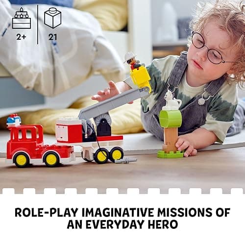 LEGO DUPLO Town Fire Truck 10969 Building Toy Set for Toddlers, Preschool Boys and Girls Ages 2-5 (21 Pieces) thumbnail 2