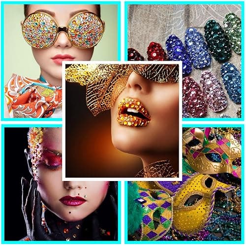 2310 PCS Self Adhesive Rhinestone Gem Stickers for Face Nail Body Makeup Festival,4 Size 14 Sheets Bling Jewels Stickers Earrings for DIY Kids Craft Card Decorations thumbnail 5