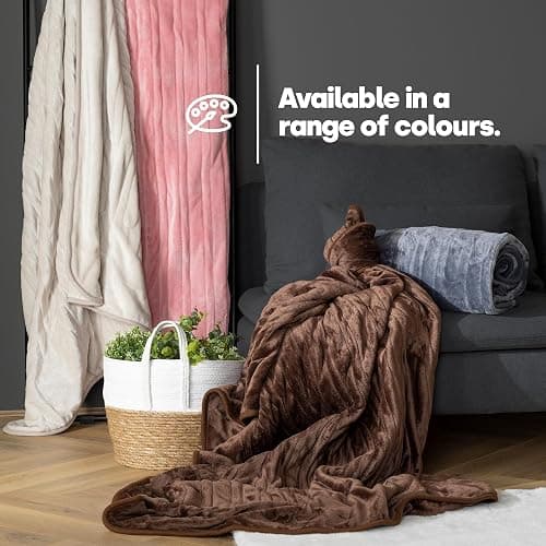LIVIVO Electric Heated Blanket, 160x130cm – Ultra Soft Fleece Electric Over Blanket Throw with 9 Heat Settings, Timer, Auto Shut-Off – Energy Efficient & Machine Washable - Beige thumbnail 9