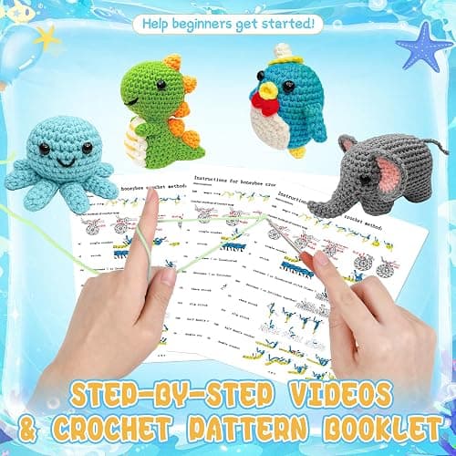 Datunsu 6PCS Crochet Kit for Beginners, 2026 Knitting Kit with Step-by-Step Video Tutorials, Beginner Crochet Kit for Adults (Forest) thumbnail 4