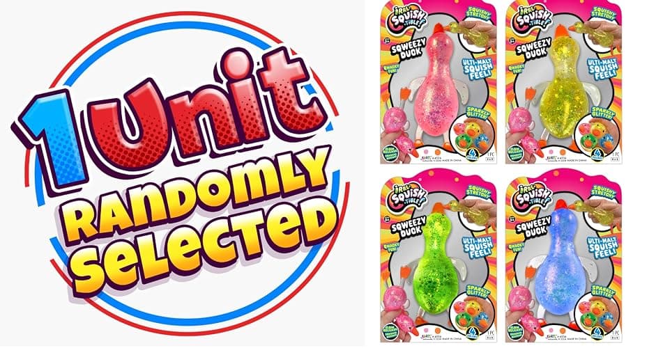 JA-RU Squishy Glitter Ducks (1 Stretchy Duck Toy Assorted) Kids Squishy Fidget Toys. Animal Stress Balls. Stress Relief Sensory Toys. Bulk Party Favors Easter Basket Stuffers. 4536-1s thumbnail 3