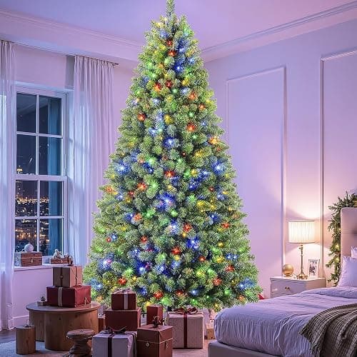 SHareconn 6ft Prelit Premium Artificial Classic Spruce Christmas Tree with Remote Control,Timer, and 330 Warm White & Color LED Changing Lights, 952 Branch Tips, Xmas Decoration, 6 FT thumbnail 7