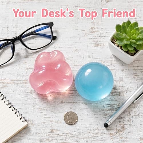 2pcs Coconut Oil Squishy, Shapeable Slow Rising Fidget Toy, Non-Sticky Sensory Stress Ball, Odorless Desk Accessory for Adults, Portable Squeeze Toy for Office and Home (Blue+Pink) thumbnail 6