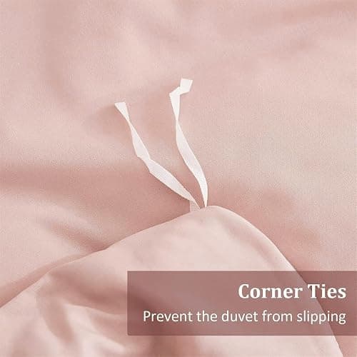 3 Pieces Pink Ruffle Duvet Cover Set for Girls Women Lace Bedding Set with 2 Pillowcases Soft Microfiber Duvet Cover Double 200 x 200 cm thumbnail 6