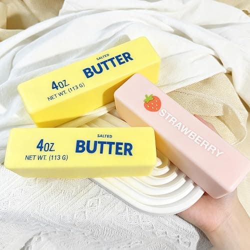 GetCatch Butter Stick Squishy Toy, Slow Rising PU Soft Squeeze Stress Relief Fidget, Cream Scented, Anxiety Relief Stress Ball, Desk Decor Toy for Adults Kids (5.5"×1.6"×1.6", 1 butter & 1 strawberry) thumbnail 6