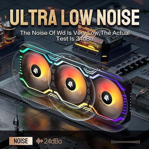 Asiahorse Matrix-Black 56 Addressable LEDs RGB Fans, 360MM All-in-One Square Frame Integrated RGB Case Fan with MB Sync/Analog Controller, PWM Control Fan for Computer Case and Liquid Cooling System - 360MM - black-360 thumbnail 4