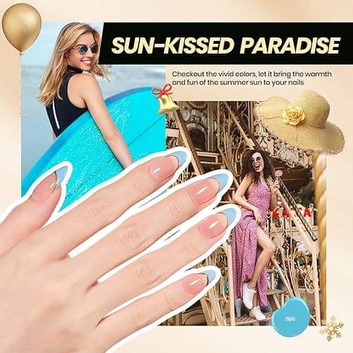 Beetles Gel Nail Polish Kit with U V Light -54 Pcs Gel Nail Kit Four Seasons Glow 32 Colors Set with Base Matte & Glossy Top Coat Soak Off Home Salon DIY Manicure Christmas Gifts for Women Teen Girls thumbnail 9