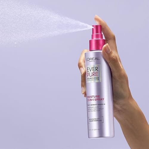 L'Oreal Paris EverPure Moisture 21-in-1 Leave In Conditioner, Multi-Benefit Heat Protectant Spray for Hair Up to 450°F, Detangling Frizz Control for Color Treated, Dry, or Damaged Hair, 6.7 Fl Oz thumbnail 6