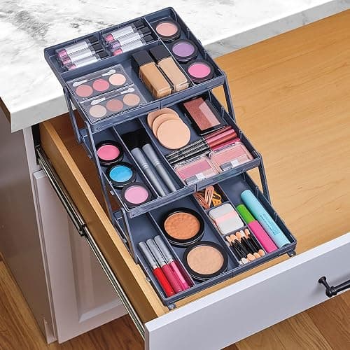 Ontel Smart Drawer Organizer, Multi-Level Jewelry and Cosmetics Storage, Black, 2.65 in thumbnail 9