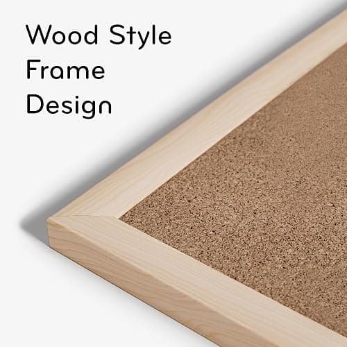 U Brands Cork Bulletin Board, 18" x 24" Inches, Light Birch Wood Frame (265U00-01) thumbnail 3