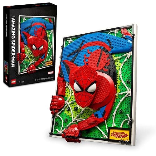 LEGO Art The Amazing Spider-Man 31209 Build & Display Home Decor Wall Art Kit, Nostalgic Super Hero Gift for Adults or Back to School Gift for Teen Spider-Man Fans - Image 1