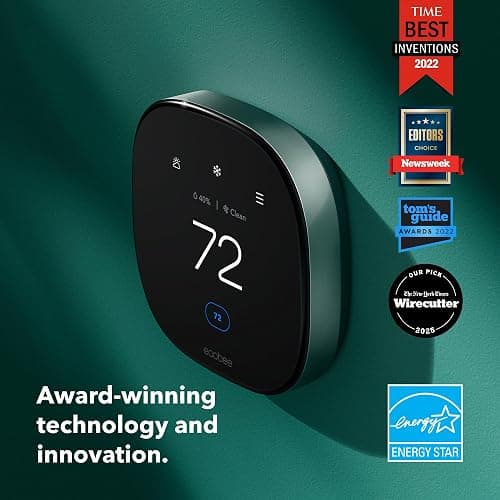 ecobee Smart Thermostat Premium with Smart Sensor and Air Quality Monitor - Programmable Wifi Thermostat - Works with Siri, Alexa, Google Assistant, Black thumbnail 9