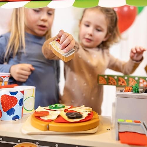 Melissa & Doug Wooden Pizza Food Truck Activity Center with Play Food, for Boys and Girls 3+ thumbnail 8